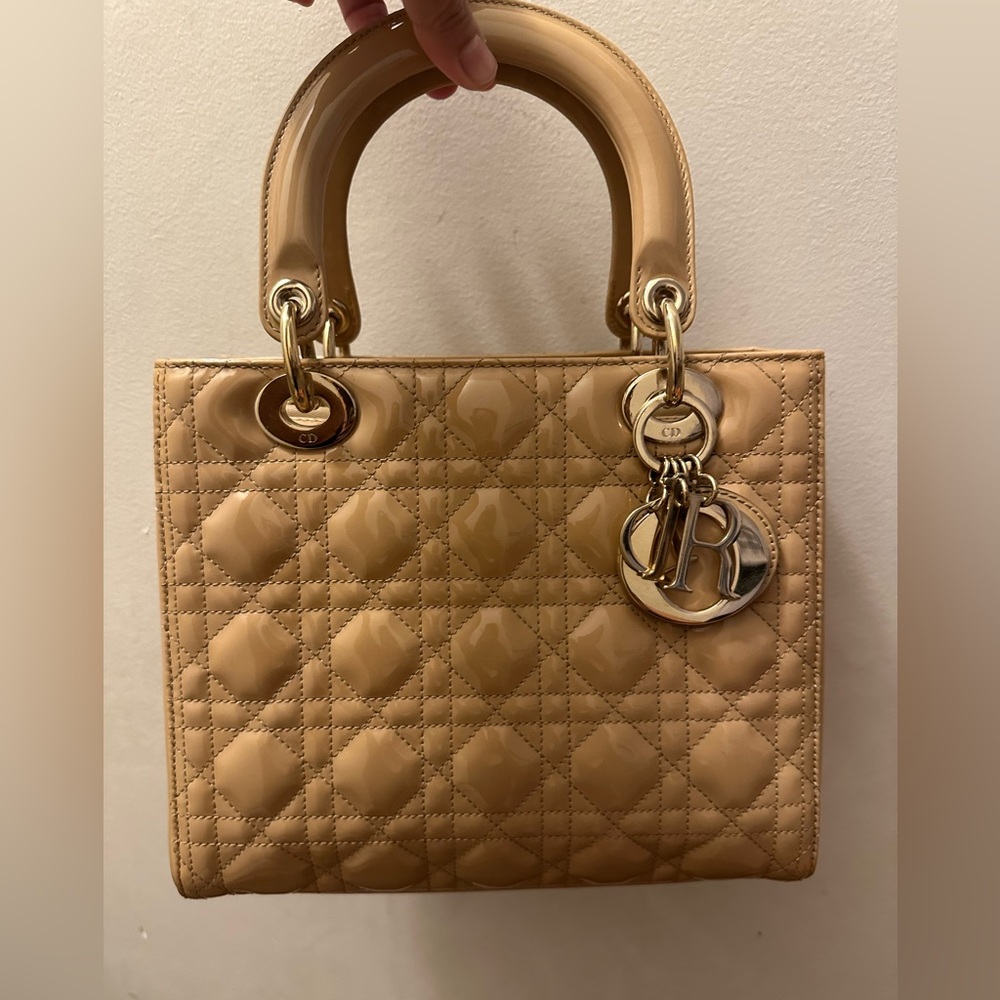 Christian Dior lady D bag patent leather